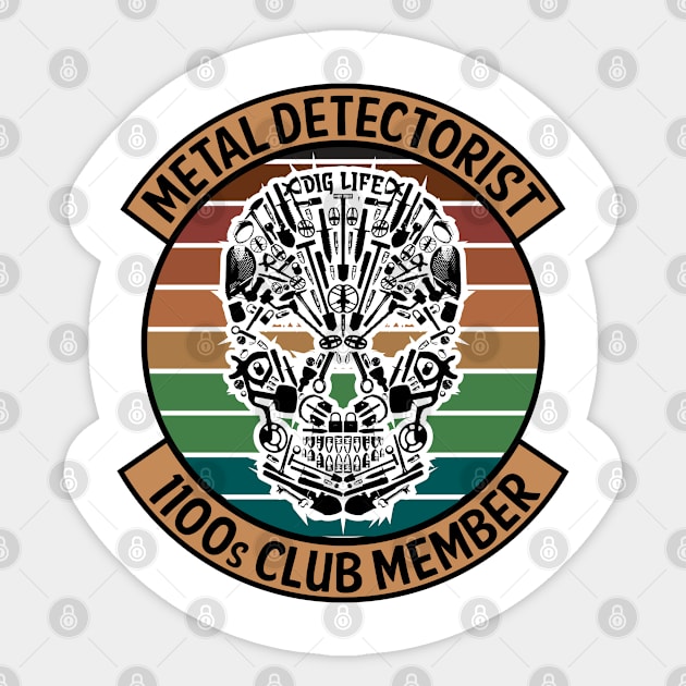 Metal Detectorist - 1100s Club Member Sticker by Windy Digger Metal Detecting Store